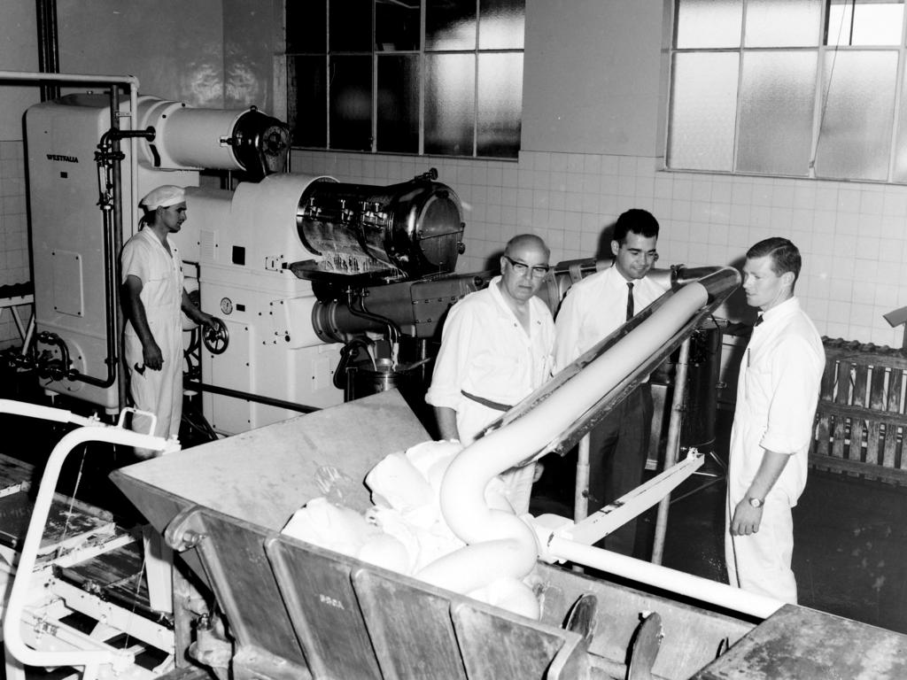 Historic Norco: Butter churning, South Lismore, circa 1963. Photo The Northern Star Archives