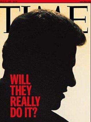 Like husband, like wife ... Bill Clinton appeared a little ‘horny’ on this Time cover. Picture: Time