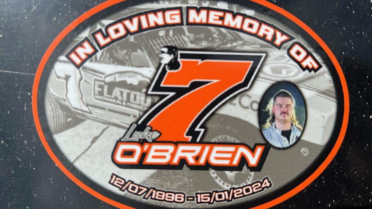 All drivers at the Rocky McCosker Speedway meeting on Saturday night will run with stickers which pay tribute to the late Luke O'Brien.