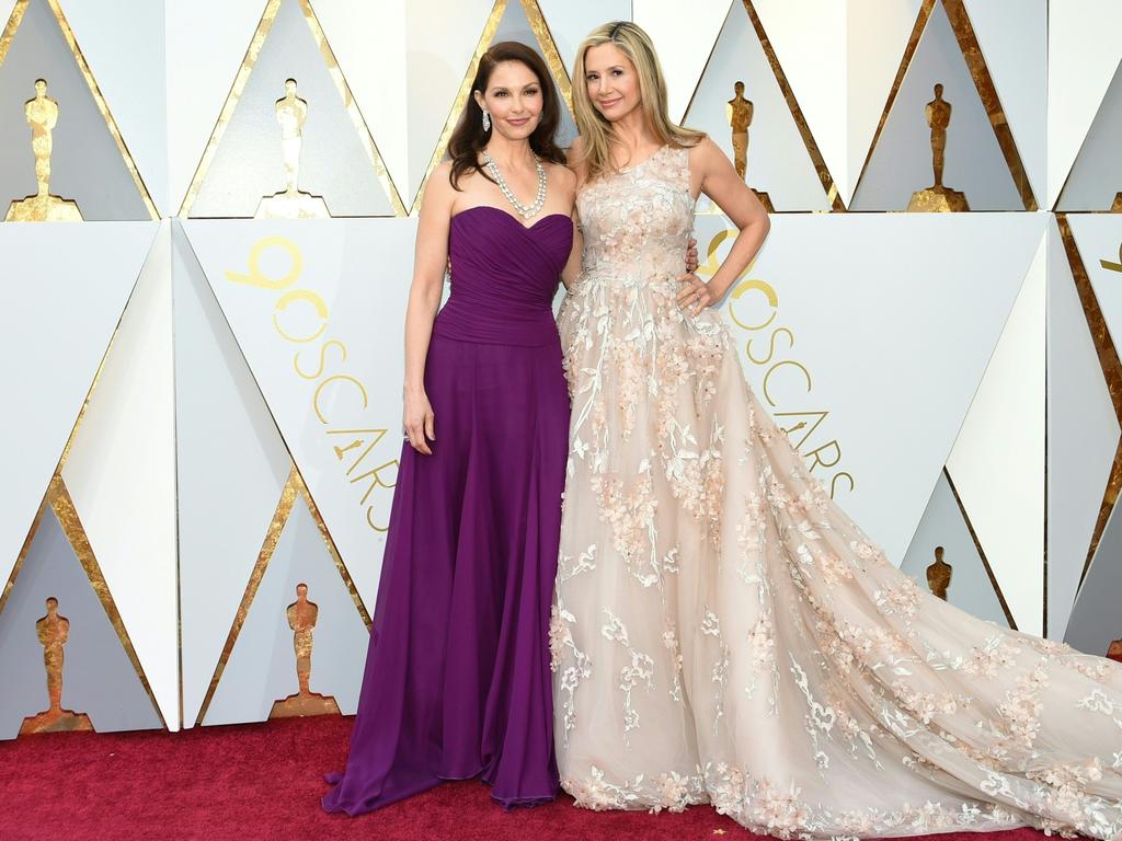 Ashley Judd and Mira Sorvino attend the 90th Annual Academy Awards on March 4, 2018 in Hollywood, California. Picture: AFP