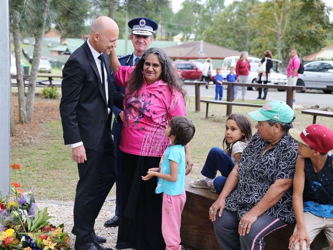 The NSW Commissioner of Police, Andrew Scipione attends a ceremony in Bowraville for the families of Colleen Walker-Craig, Evelyn Greenup and Clinton Speedy. Picture: John Feder/The Australian.
