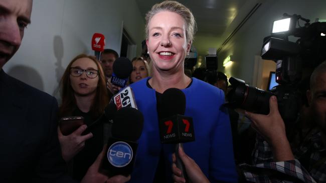 Deputy Nationals Leader Bridget McKenzie is surrounded by media. Picture: Kym Smith.