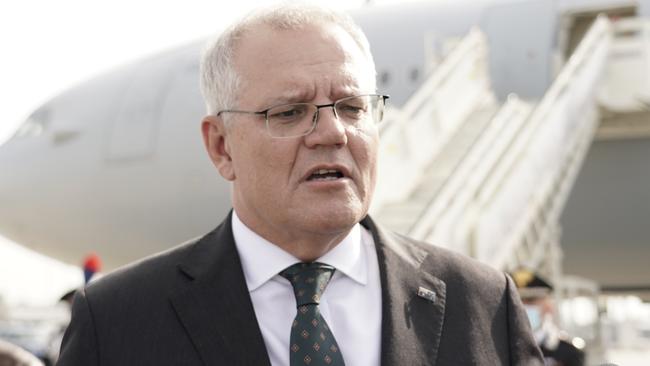 Australian Prime Minister Scott Morrison arrives in Rome for the G20. Picture: Adam Taylor