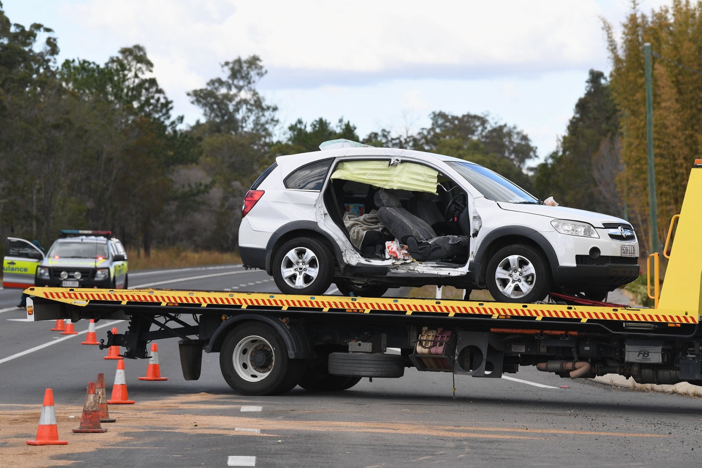 Two vehicle crash at the intersection of Thomas St, Howard and the Bruce Highway.