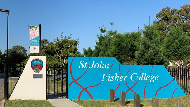 The entrance to St John Fisher College at Bracken Ridge. Picture: Michelle Smith