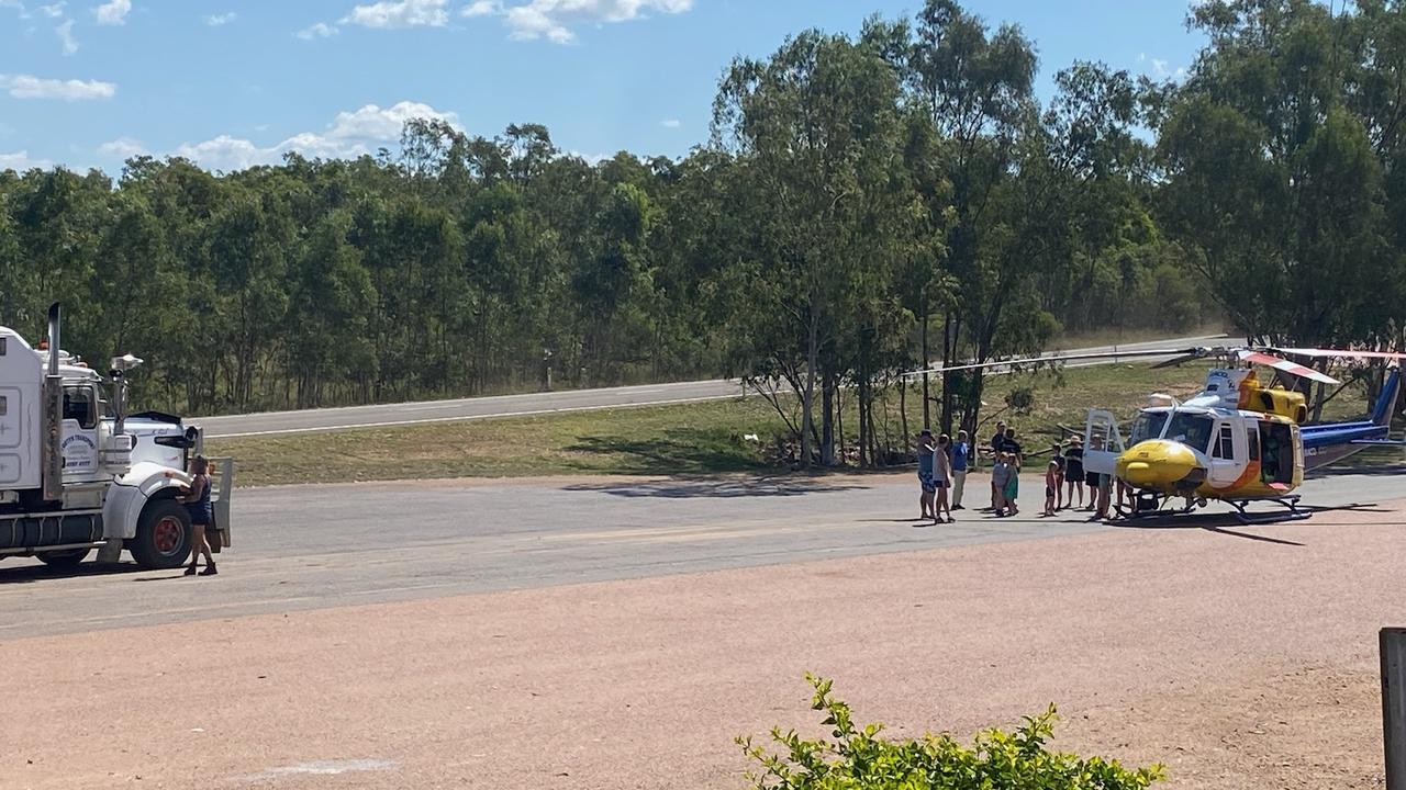 RACQ CQ Rescue flew a truck driver bitten twice by a snake at Belyando Crossing to hospital. Picture: RACQ CQ Rescue