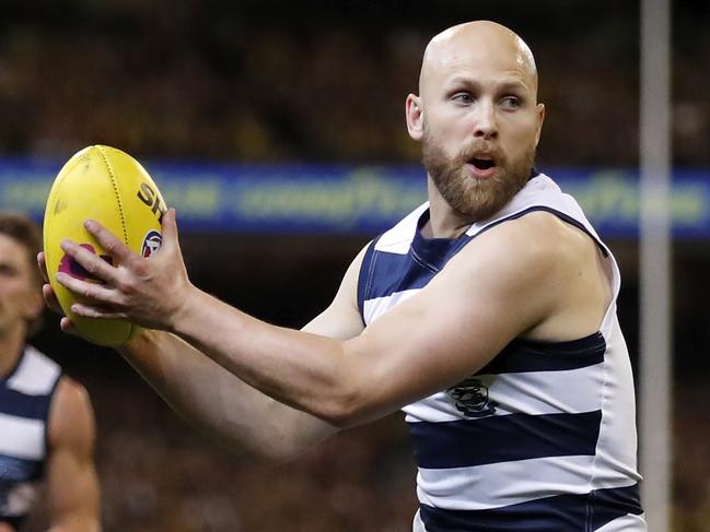 MELBOURNE, AUSTRALIA - SEPTEMBER 20: Gary Ablett of the Cats in action during the 2019 AFL Second Preliminary Final match between the Richmond Tigers and the Geelong Cats at the Melbourne Cricket Ground on September 20, 2019 in Melbourne, Australia. (Photo by Dylan Burns/AFL Photos via Getty Images)