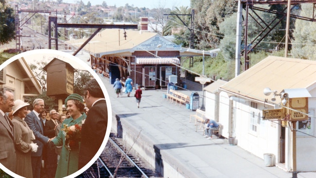 Art of the Queen at the opening of the Bankstown line. Picture: Supplied