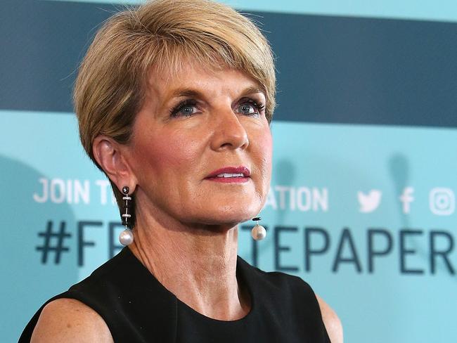 Minister for Foreign Affairs Julie Bishop launching the Foreign Policy White Paper Public Consultations at Parliament House in Canberra. Picture Kym Smith