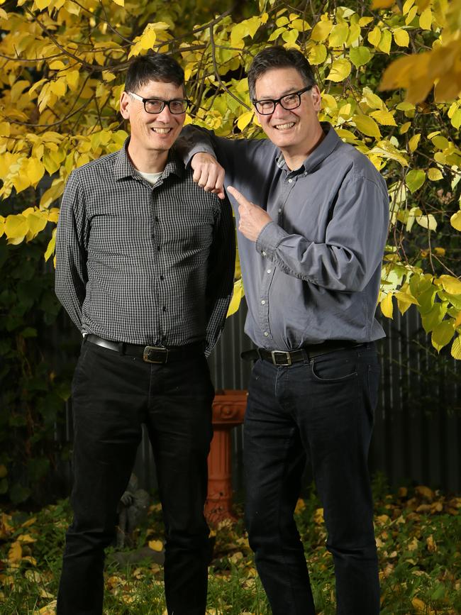 Peter and his twin brother John Sandeman. Picture: Emma Brasier/AAP