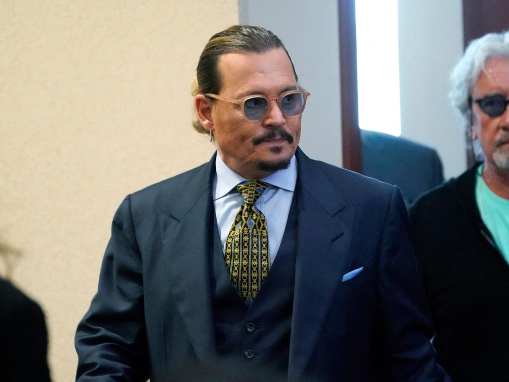 Johnny Depp, pictured arriving at court, has claimed Amber Heard caused his finger injury. Picture: AFP