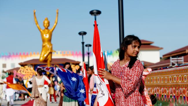 Attendees at the BAPS Swaminarayan Sanstha Festival in Kemps Creek on Saturday. Picture: NewsWire / Nikki Short