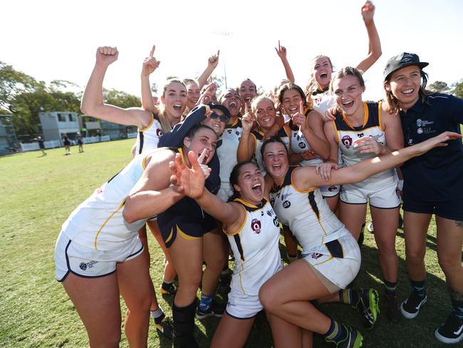 Action from the AFLQ women's grand final day. Bond University v Coorparoo. QAFLW development league. Picture: JASON O'BRIEN