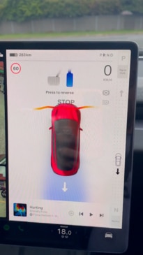 New Tesla drives by touchscreen