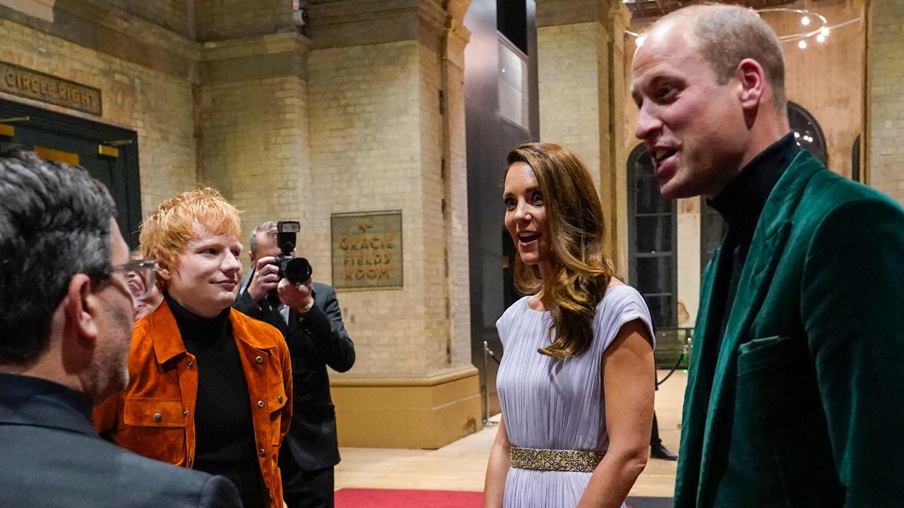 Sheeran was pictured mingling with the Duke and Duchess of Cambridge days before he confirmed his Covid diagnosis. Picture: AFP