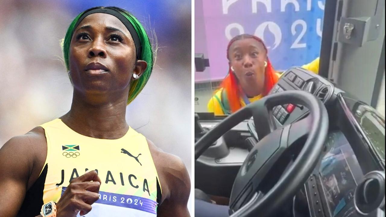 Shelly-Ann Fraser-Pryce appeared to be locked out.