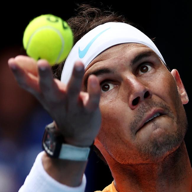 Rafael Nadal has eyes for the ball. Picture by Michael Klein