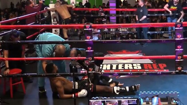 Gabriel Silva was knocked out. Photo: YouTube