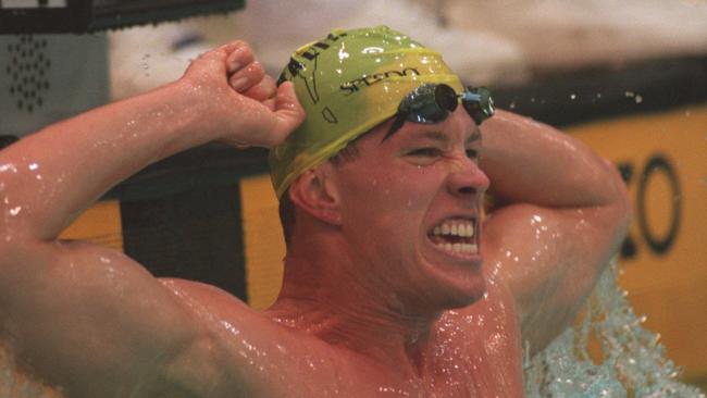 Kieran Perkins wins Gold at the 1994 Commonwealth Games Picture: Stephen Dunn.