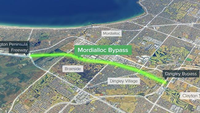 The bypass will connect the Mornington Peninsula Freeway and Dingley Bypass. Image: VicRoads