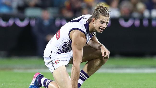 Nat Fyfe struggled against the Crows. Picture: Getty Images