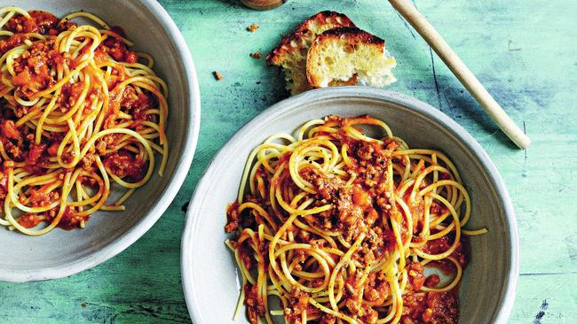 Manu Feildel’s spaghetti bolognese. Picture: Rob Palmer