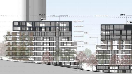 Plans for the four 8-storey towers and one at five storeys in height with 321 apartments were lodged by Austino Epping 2 Pty Ltd.