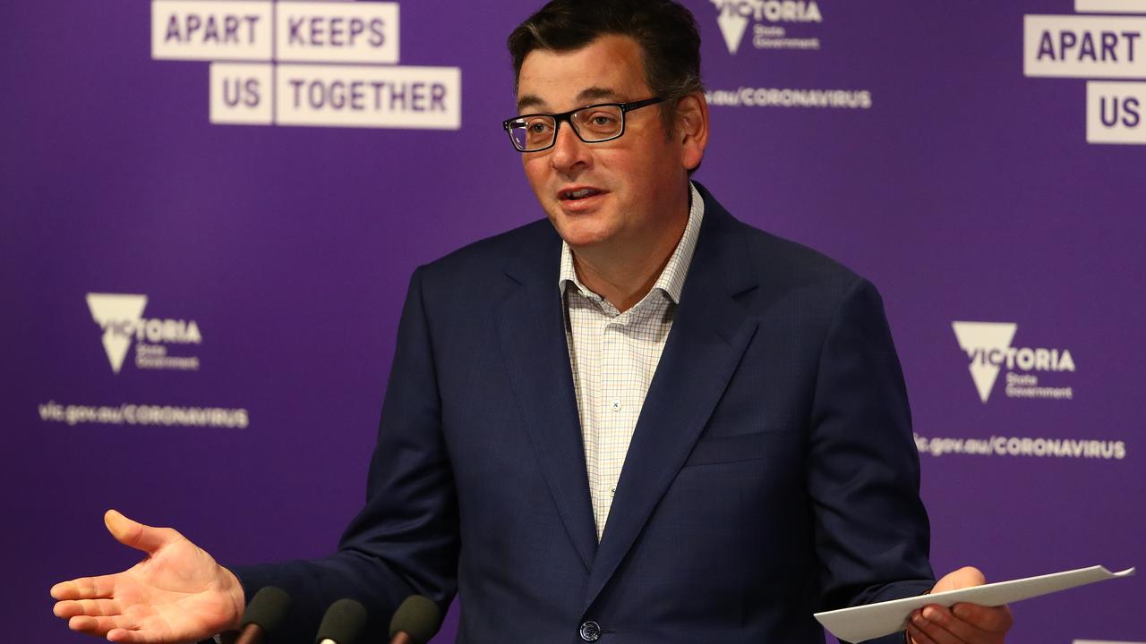 Victorian Premier Daniel Andrews speaks at a press conference on September 16, 2020 in Melbourne, Victoria. Metropolitan Melbourne's stage 4 lockdown restrictions were eased slightly on September 14, including the reopening of playgrounds. Picture: Getty Images