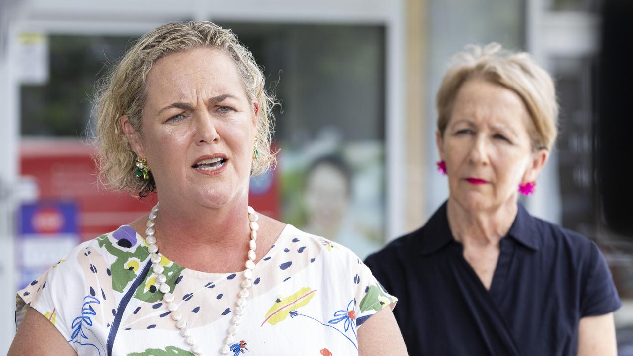 President of the Queensland Teachers' Union Cresta Richardson with Education and Youth Justice Minister Di Farmer, Sunday, February 18, 2024 - Picture: Richard Walker