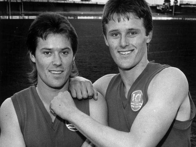 Bulldogs champion Chris Grant (right) with brother Jamie.