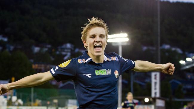 15-year old soccer player Martin Odegaard in action in Drammen, Norway.