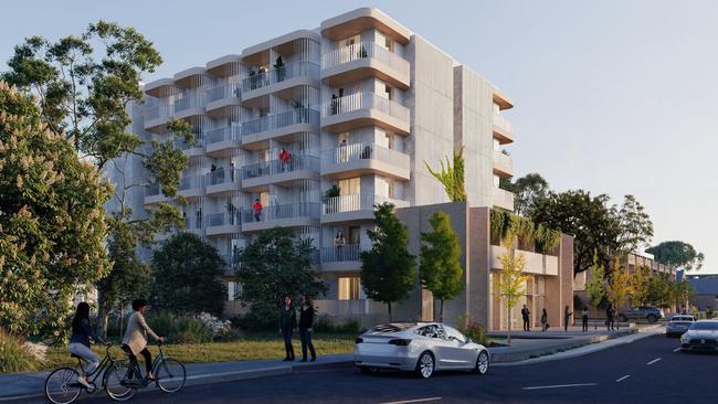 Aspen’s build-to-rent proposal for the Adelaide Caravan Park site. Picture: Forum