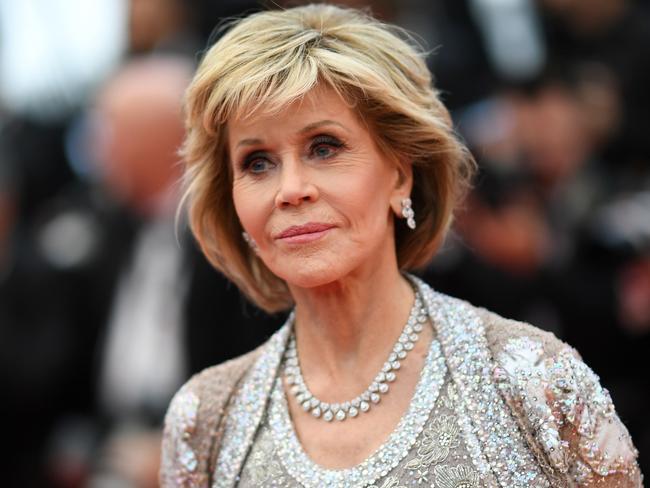 (FILES) In this file photo taken on May 14, 2018 US actress Jane Fonda poses as she arrives for the screening of the film "BlacKkKlansman" at the 71st edition of the Cannes Film Festival in Cannes, southern France. - Oscar-winning actress Jane Fonda was arrested October 11, 2019, outside the US Capitol where she was protesting climate change and demanding action to help protect the environment. The 81-year-old film star and longtime activist was taken into custody along with several others after about 10 minutes of protesting on the Capitol steps, video posted on the Fonda's Facebook page showed. (Photo by Loic VENANCE / AFP)