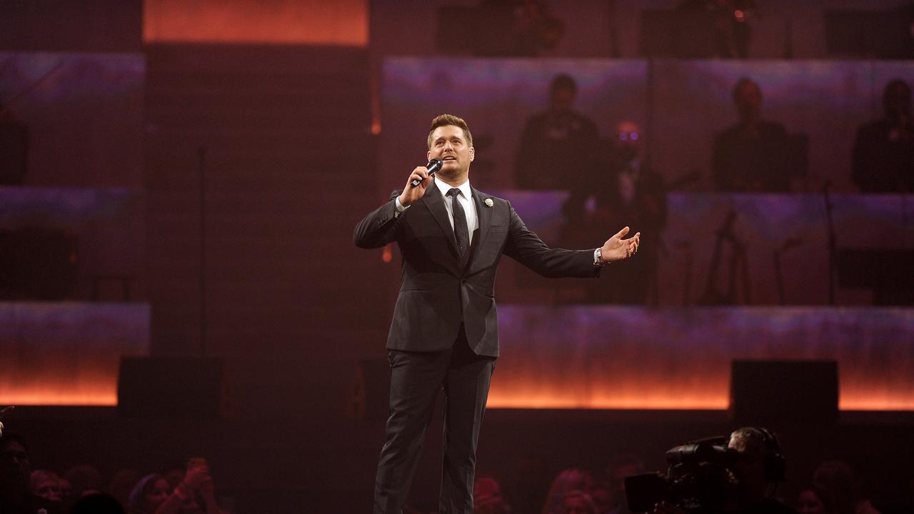 Michael Buble concert at Brisbane Entertainment Centre. Tuesday February 4, 2020. (AAP image, John Gass)