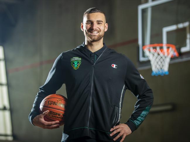 JackJumpers star Jack McVeigh, soon after his arrival in Tasmania. Picture: Richard Jupe