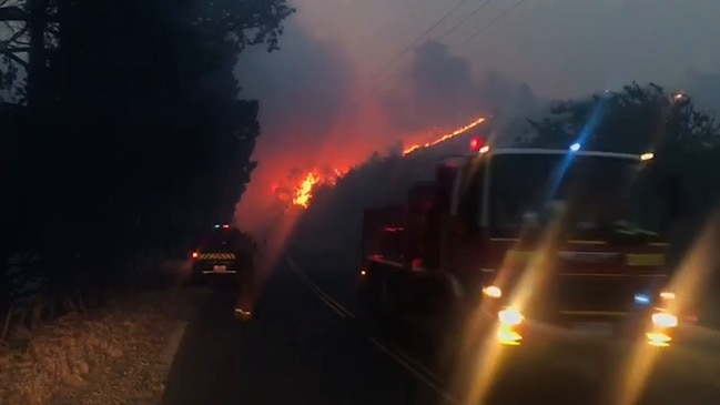 RAW: Tasmanian fire burns through the night