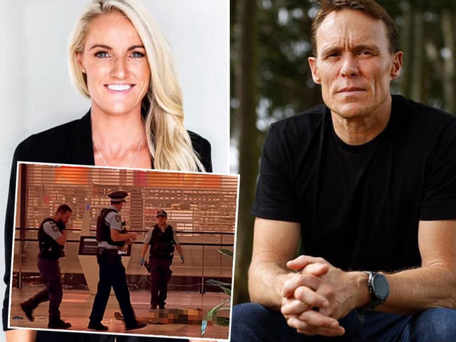 Bondi surf lifesaver Andy Reid, right, says he feels numb 12 months on from the Bondi Junction shopping centre massacre that claimed the life of his running buddy, Ashlee Good, left. Pictures: Jonathan Ng/Supplied