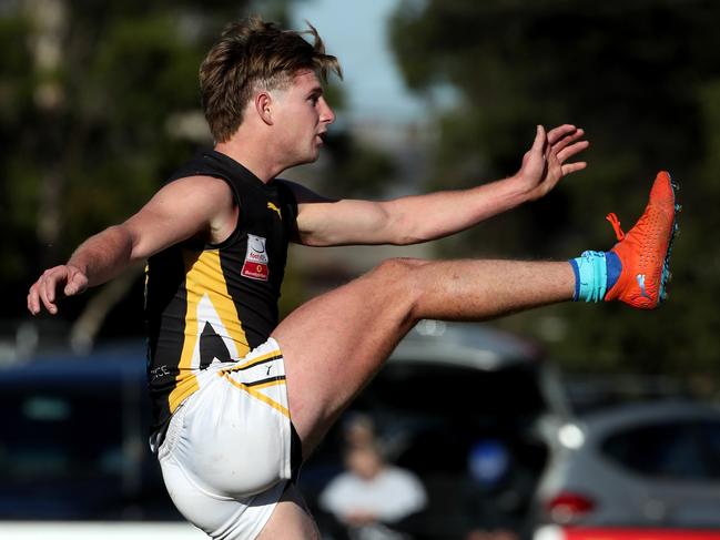 Charlie Haley sits third on the EFL goalkicking table. Picture: Mark Dadswell/AAP