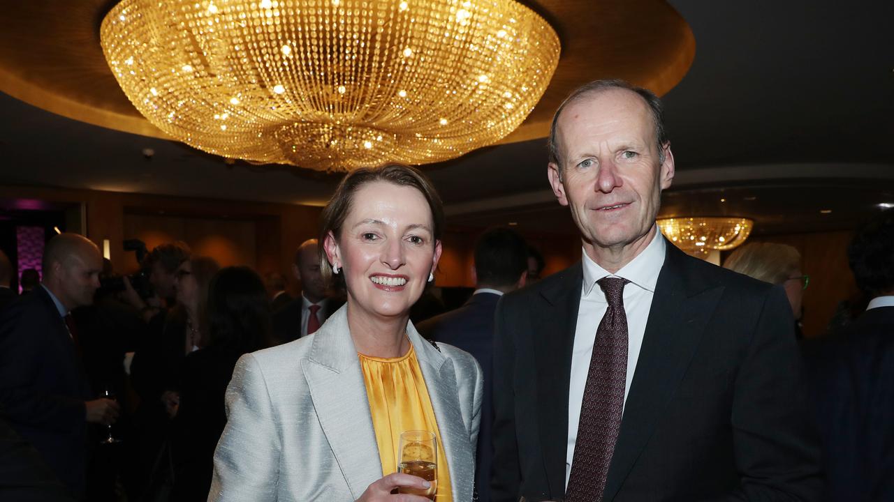 ANZ CEO Shayne Elliott and Telstra CEO Vicki Brady. Picture: John Feder/The Australian.