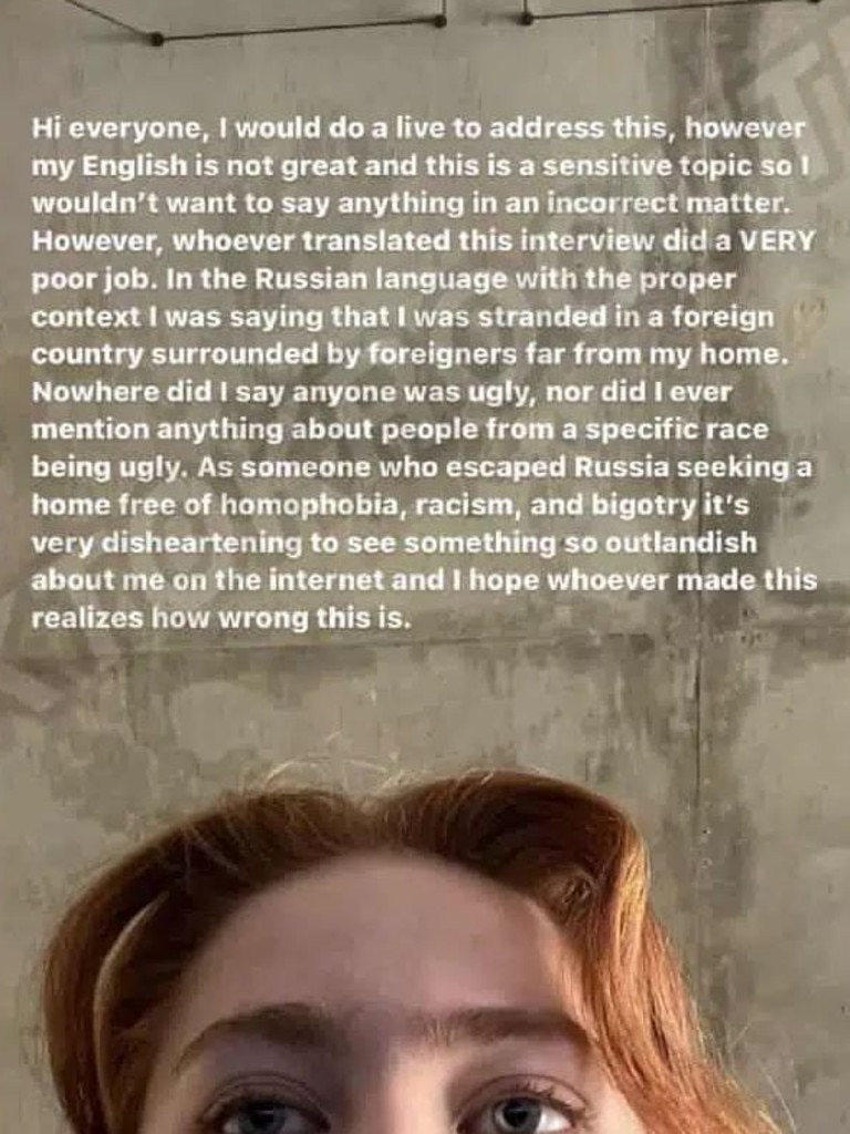 She shared her response to the backlash on Instagram. Picture: TikTok