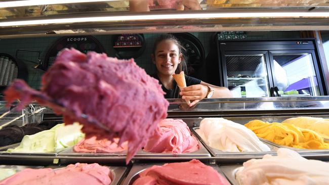 Taylah Calleri serves at Augustus Gelatery in Pascoe Vale.