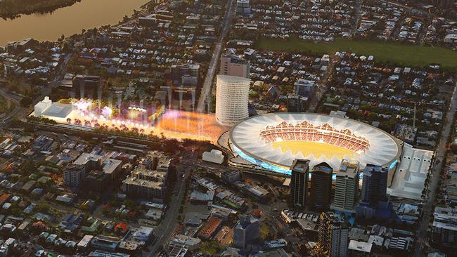 An artist’s impression of the proposed Gabba redevelopment.