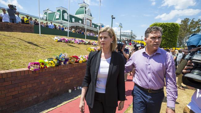 Ardent Leisure CEO Deborah Thomas and Dreamworld CEO Craig Davidson. Picture: Glenn Hunt