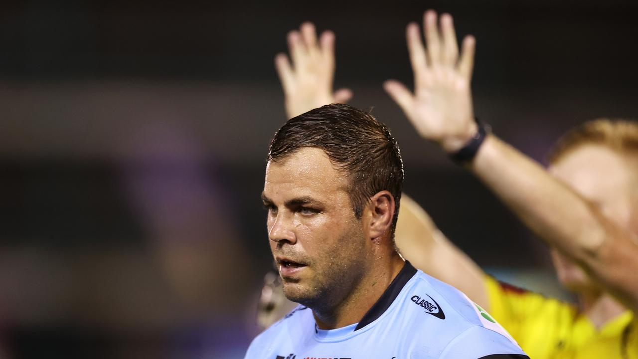 Wade Graham could be in for a stint on the sidelines, after being sin-binned for a high tackle on Davvy Moale. Picture: Getty Images.