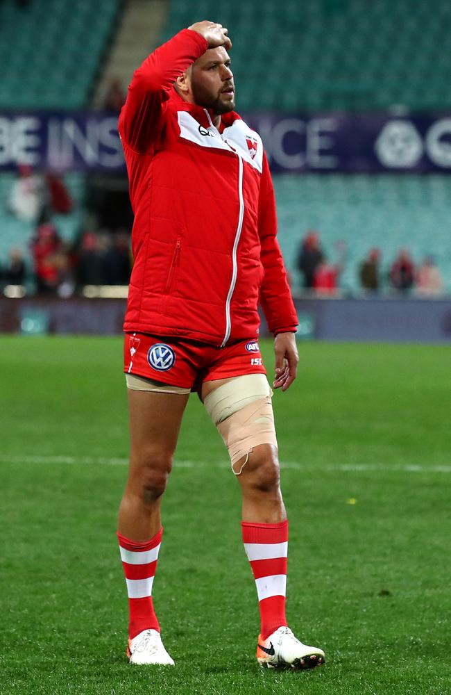 Lance Franklin is set to miss time with a hamstring injury. Picture: AFL Photos/Getty Images