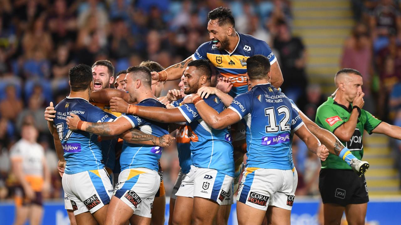 The Titans notched their third straight win against the Broncos. Picture: Scott Davis/NRL Photos