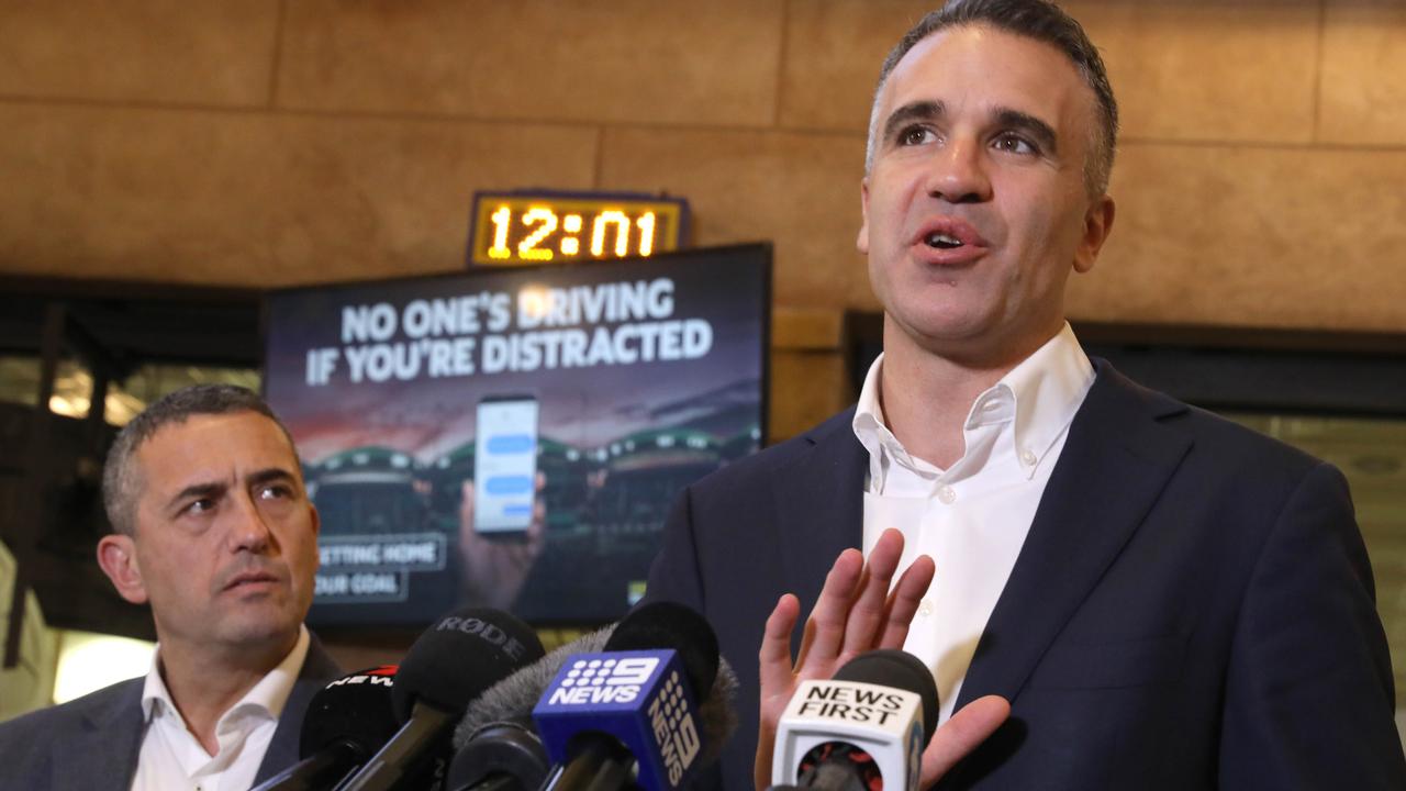 Premier Peter Malinauskas and Transport Minister Tom Koutsantoni. Picture Dean Martin