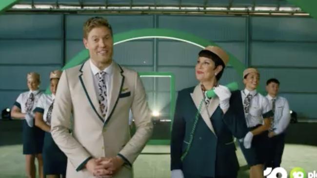 Returning hosts Chris Brown and Julia Morris dropped clues in the aviation-themed promo.