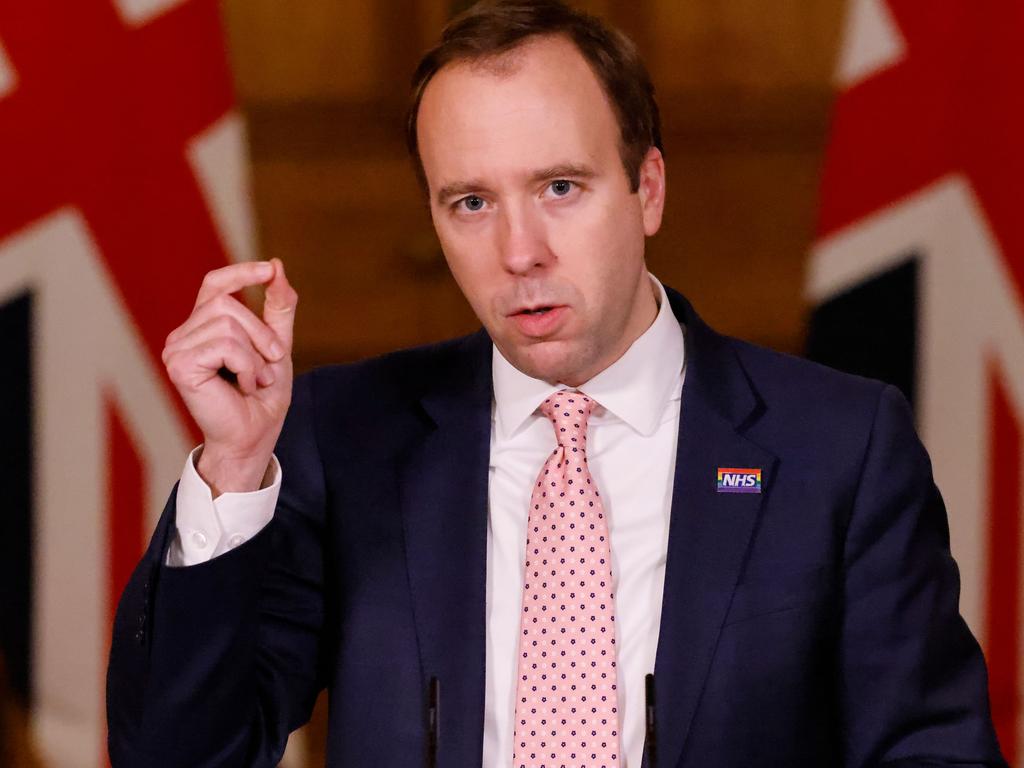 Britain's Health Secretary Matt Hancock has put London and surrounding areas under tougher restrictions. Picture: Tolga Akmen / POOL / AFP)