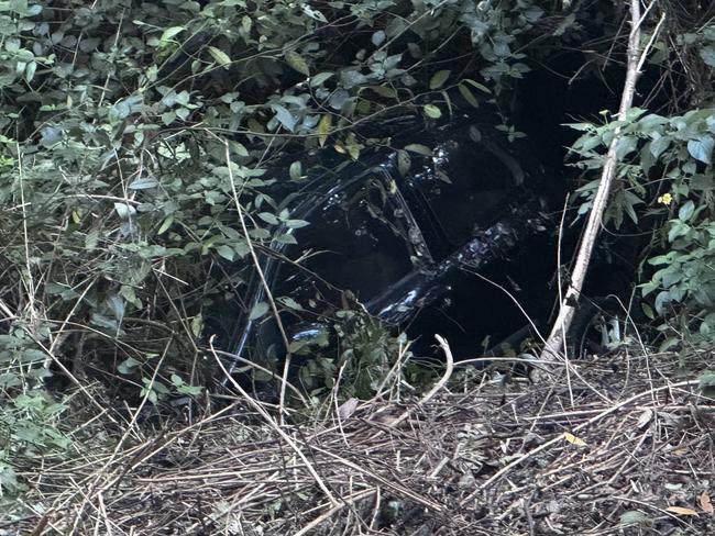 Car crashes down embankment in Gold Coast hinterland. Picture: Supplied.